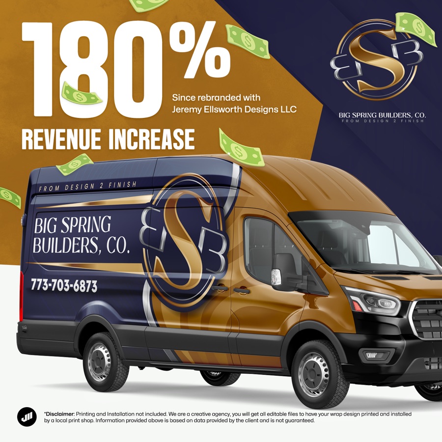 Revenue increase since rebranding with Jeremy Ellsworth Designs LLC