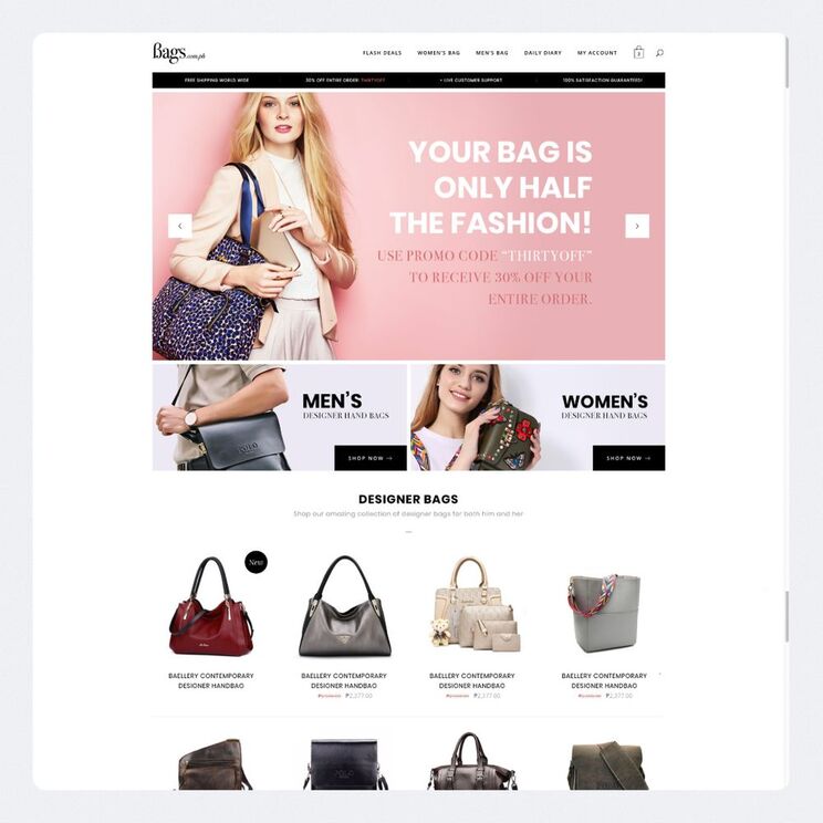 Bags Website Design
