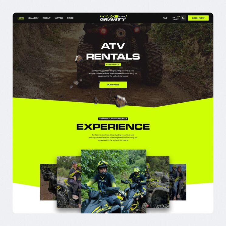 Zero Gravity ATV Rental Website Design